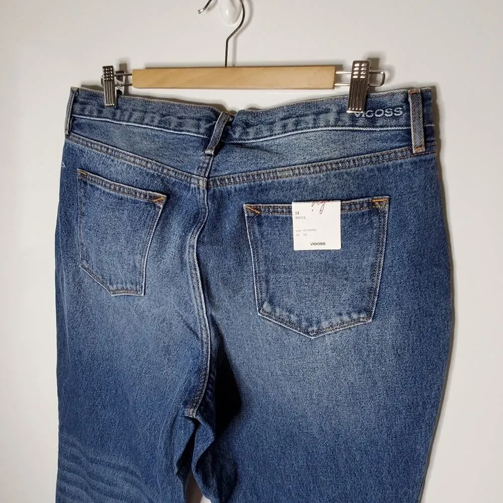 VIGOSS Royce 70's Stovepipe Crop  Medium wash Denim  Size 14 New with tags